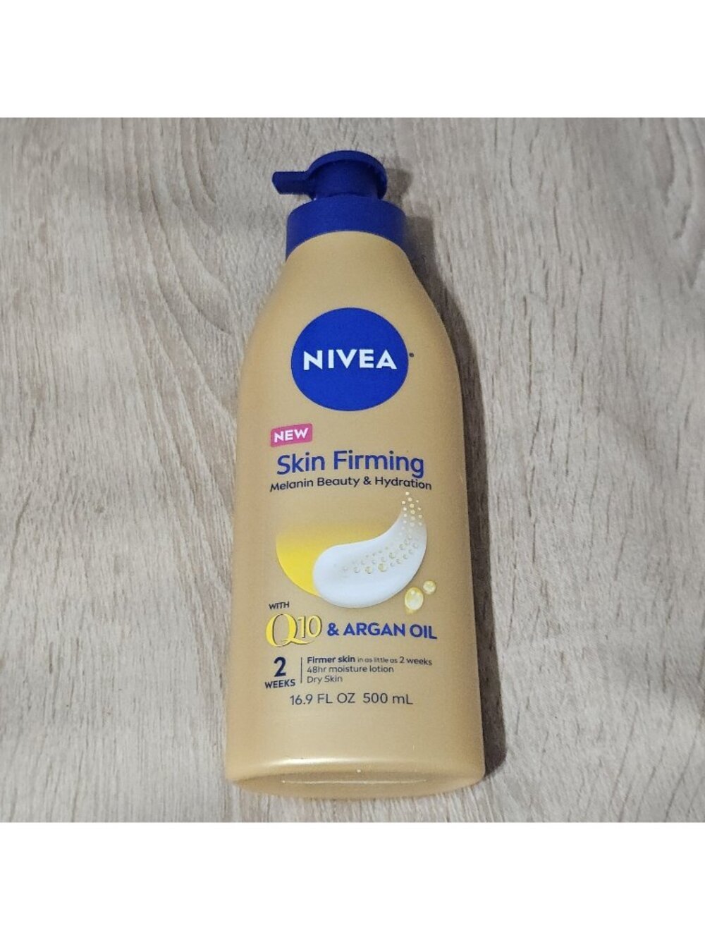 NIVEA Skin Firming Melanin Beauty & Hydration 16.9 Fl Oz (Pack of 1), Bronze